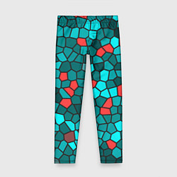 Леггинсы для девочки Мозаика бирюзовый, цвет: 3D-принт