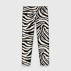 Леггинсы для девочки Полосатая шкура зебры, белого тигра, цвет: 3D-принт