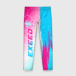 Леггинсы для девочки Exeed neon gradient style: по-вертикали, цвет: 3D-принт