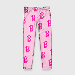 Леггинсы для девочки Барби паттерн буква B, цвет: 3D-принт