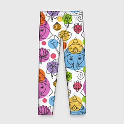 Леггинсы для девочки Индийские слоники, цвет: 3D-принт