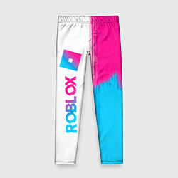 Леггинсы для девочки Roblox neon gradient style: по-вертикали, цвет: 3D-принт