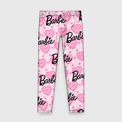 Леггинсы для девочки Логотип Барби и розовое кружево, цвет: 3D-принт