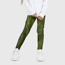 Леггинсы для девочки Мятая зеленая ткань, цвет: 3D-принт — фото 2