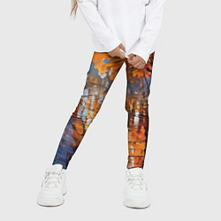 Леггинсы для девочки Осенний город импрессионизм, цвет: 3D-принт — фото 2