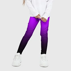 Леггинсы для девочки Градиент фиолетово-чёрный, цвет: 3D-принт — фото 2