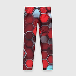 Леггинсы для девочки Cyber hexagon red, цвет: 3D-принт
