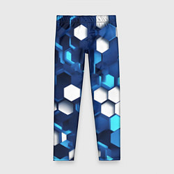 Детские легинсы Cyber hexagon Blue