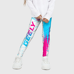 Леггинсы для девочки Geely neon gradient style: по-вертикали, цвет: 3D-принт — фото 2