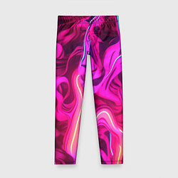 Леггинсы для девочки Pink neon abstract, цвет: 3D-принт