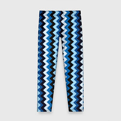 Леггинсы для девочки Ломаные полосы синий, цвет: 3D-принт