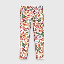 Детские легинсы Новогодняя атрибутика