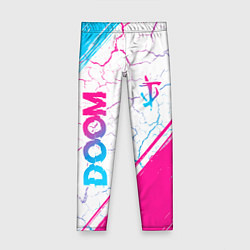 Леггинсы для девочки Doom neon gradient style вертикально, цвет: 3D-принт