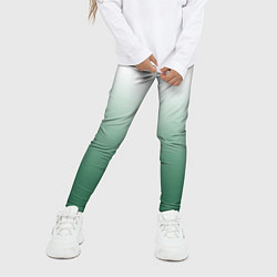 Леггинсы для девочки Туманный градиент бело-зелёный, цвет: 3D-принт — фото 2
