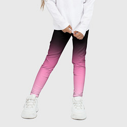 Леггинсы для девочки Черно-розовый градиент, цвет: 3D-принт — фото 2