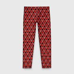 Леггинсы для девочки Красные и чёрные треугольники, цвет: 3D-принт