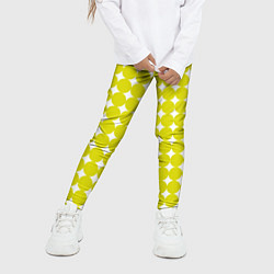 Леггинсы для девочки Ретро темно желтые круги, цвет: 3D-принт — фото 2