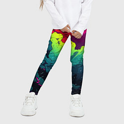 Леггинсы для девочки Кислотная яркая абстракция, цвет: 3D-принт — фото 2