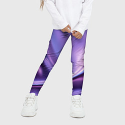 Леггинсы для девочки Голография - изгибающийся металлический фиолетовый, цвет: 3D-принт — фото 2