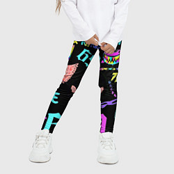 Леггинсы для девочки 6ix9ine logo rap bend, цвет: 3D-принт — фото 2