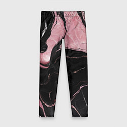 Леггинсы для девочки Черно-розовый мрамор, цвет: 3D-принт