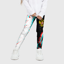 Леггинсы для девочки Россия глитч краски текстура спорт, цвет: 3D-принт — фото 2
