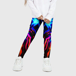 Леггинсы для девочки Неоновый киберкостюм, цвет: 3D-принт — фото 2
