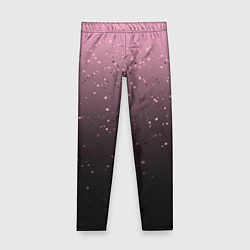 Леггинсы для девочки Градиент тёмный розовый брызги, цвет: 3D-принт