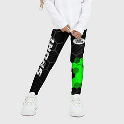 Леггинсы для девочки Land Rover green sport hexagon, цвет: 3D-принт — фото 2