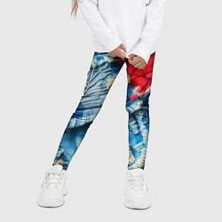 Леггинсы для девочки Авангардный джинсовый пэчворк - нейросеть, цвет: 3D-принт — фото 2