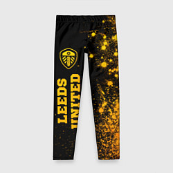 Детские легинсы Leeds United - gold gradient по-вертикали