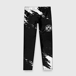 Леггинсы для девочки Borussia краски чёрно белый, цвет: 3D-принт