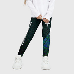 Леггинсы для девочки Tokio Hotel glitch blue, цвет: 3D-принт — фото 2