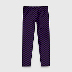 Леггинсы для девочки Чёрно-фиолетовый ломаные полосы, цвет: 3D-принт