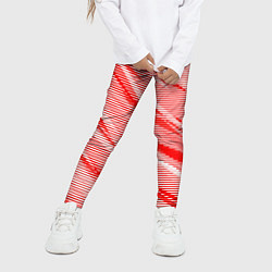 Леггинсы для девочки Полосатый красно-белый, цвет: 3D-принт — фото 2