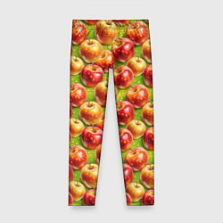 Леггинсы для девочки Вкусные яблоки паттерн, цвет: 3D-принт