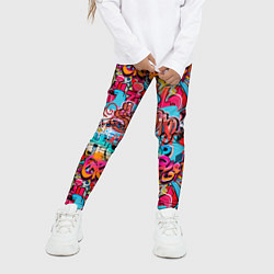 Леггинсы для девочки Hip hop graffiti pattern, цвет: 3D-принт — фото 2