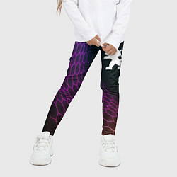 Леггинсы для девочки Peugeot neon hexagon, цвет: 3D-принт — фото 2