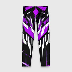 Леггинсы для девочки Purple and white abstraction on a black background, цвет: 3D-принт