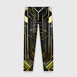 Леггинсы для девочки Gold lines on a black background, цвет: 3D-принт