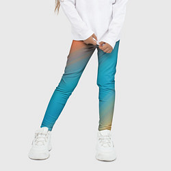 Леггинсы для девочки Сине-оранжевый градиент, цвет: 3D-принт — фото 2