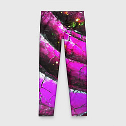 Леггинсы для девочки Розовая волнистая абстракция, цвет: 3D-принт