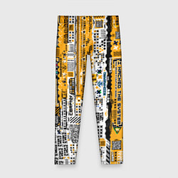 Леггинсы для девочки Cyberpunk pattern yellow, цвет: 3D-принт