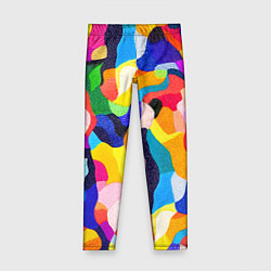 Леггинсы для девочки Лоскутная абстракция, цвет: 3D-принт