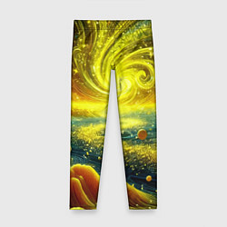 Леггинсы для девочки Neon galaxy - ai art fantasy, цвет: 3D-принт