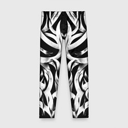 Леггинсы для девочки Абстрактный узор - изогнутые формы трайбл татуиров, цвет: 3D-принт