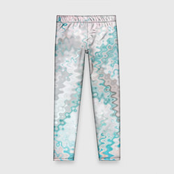 Леггинсы для девочки Серо-бирюзовый абстрактный, цвет: 3D-принт