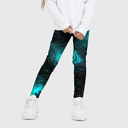 Леггинсы для девочки Светящиеся перья павлина паттерн, цвет: 3D-принт — фото 2