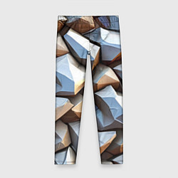 Леггинсы для девочки Каменно металлическая абстракция, цвет: 3D-принт
