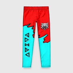 Леггинсы для девочки Ведьмак краски логотип, цвет: 3D-принт